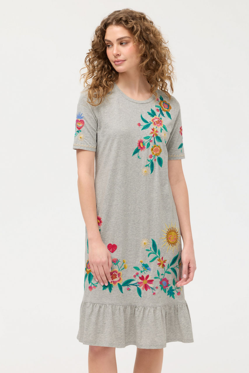 RUFFLE HEM KNIT MIDI DRESS, , large image 2