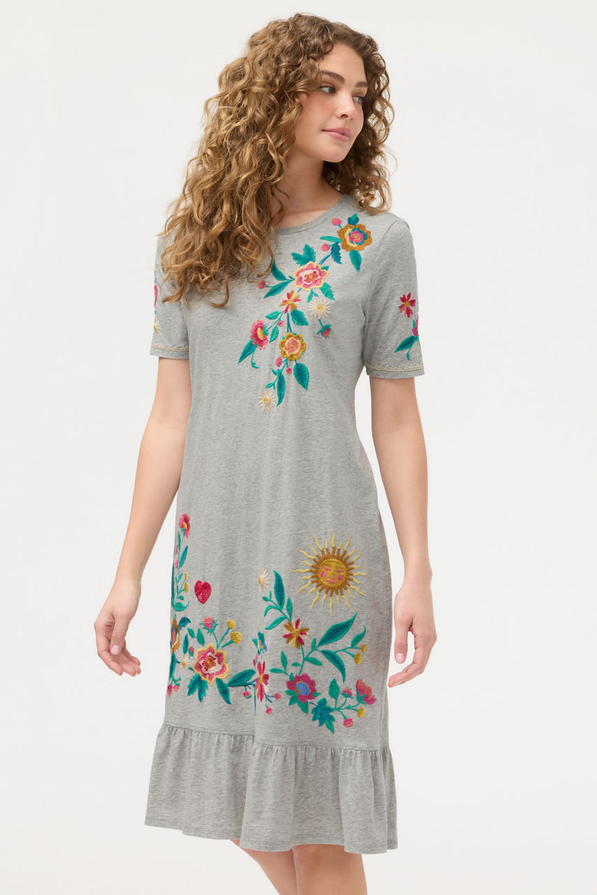 RUFFLE HEM KNIT MIDI DRESS, , large image 3