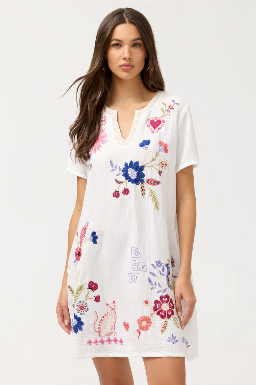 KARISSA V-NECK SHIFT DRESS, , large image 2