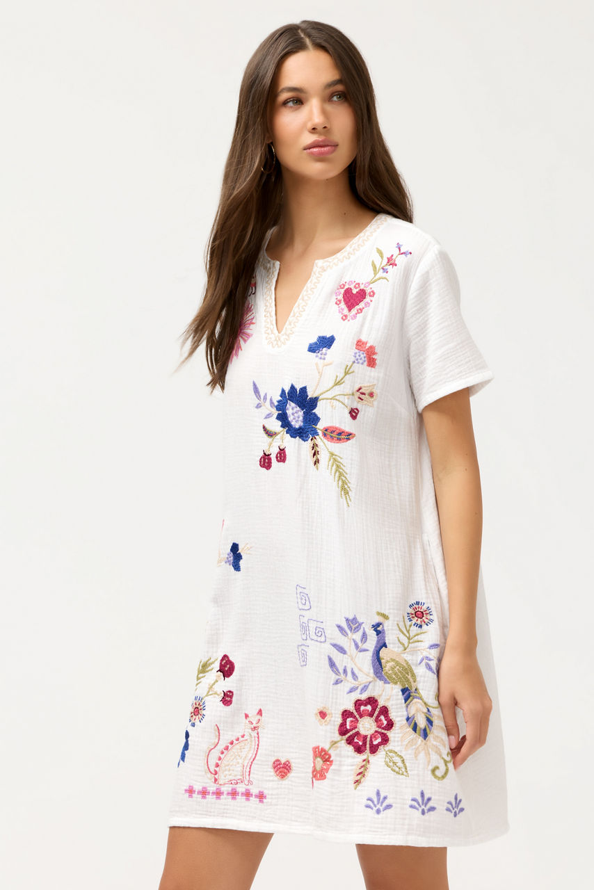 KARISSA V-NECK SHIFT DRESS, , large image 3