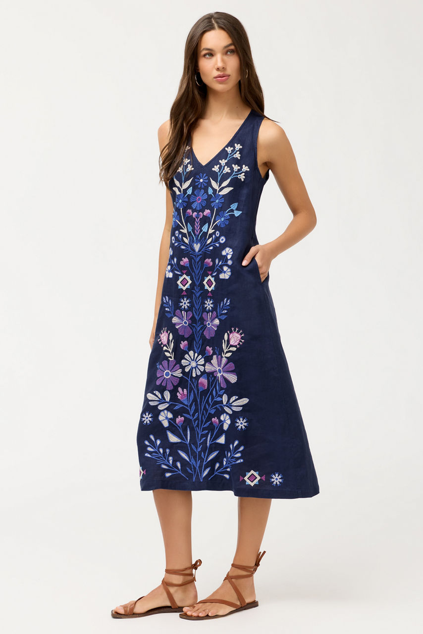 LINEN TANK DRESS, , large image 1