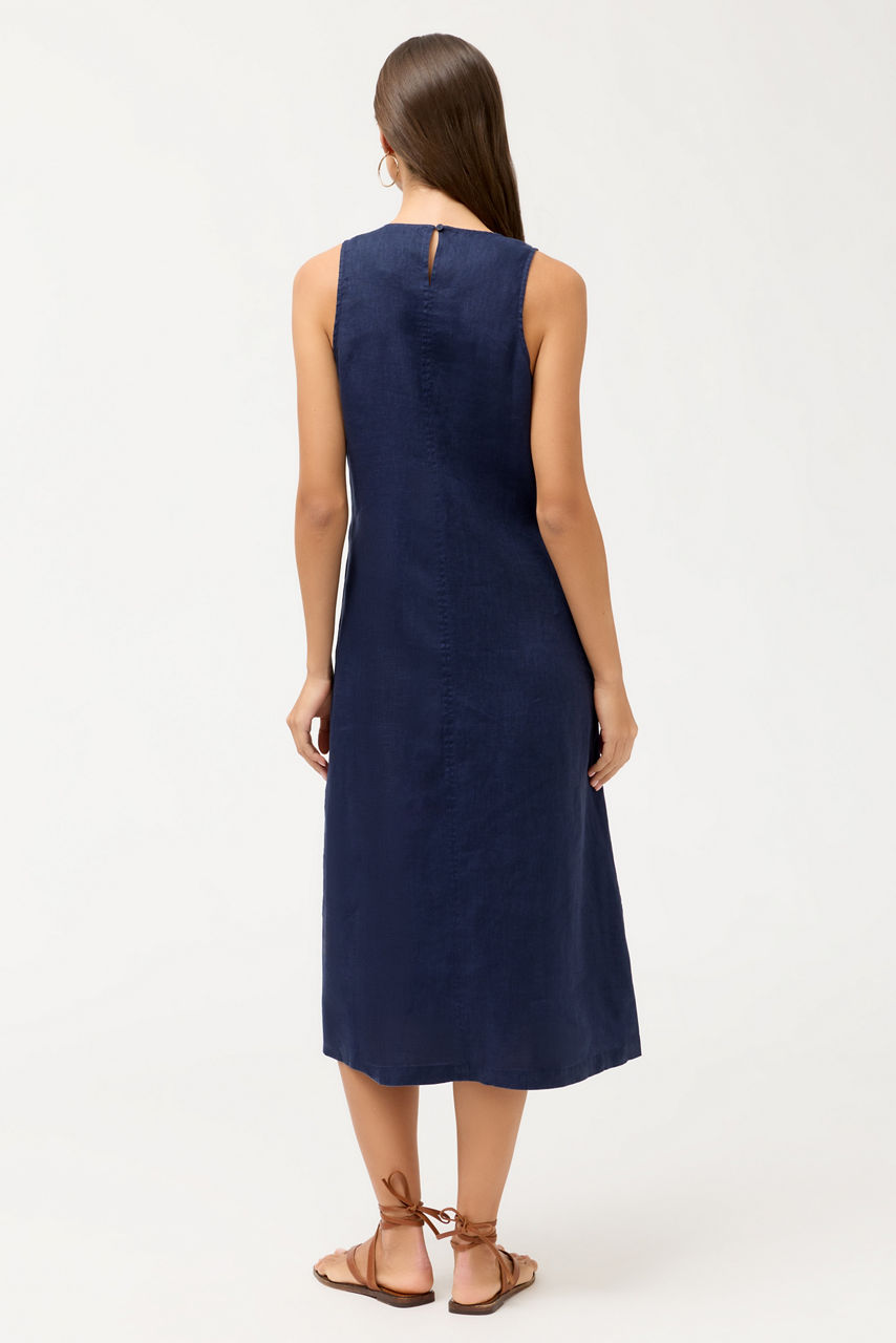LINEN TANK DRESS, , large image 3