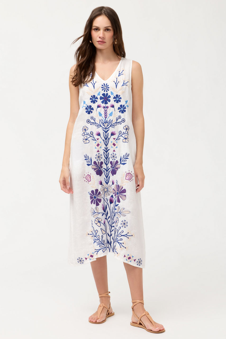 LINEN TANK DRESS, , large image 1