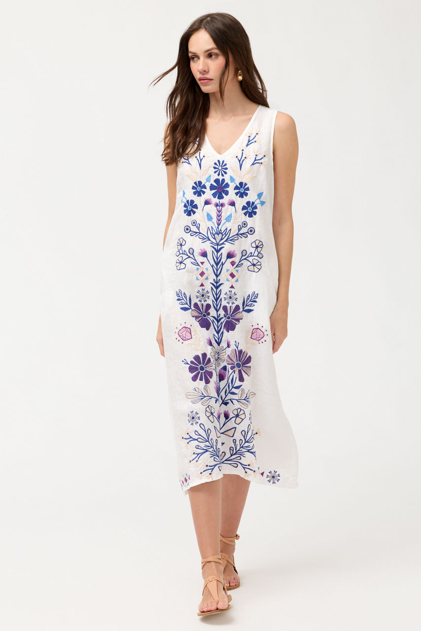 LINEN TANK DRESS, , large image 4