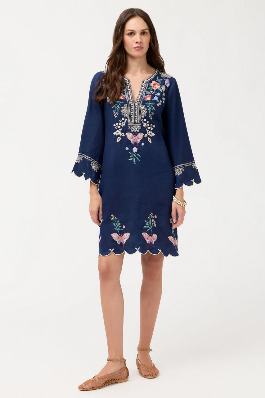 LINEN SCALLOP DRESS, , large image 3