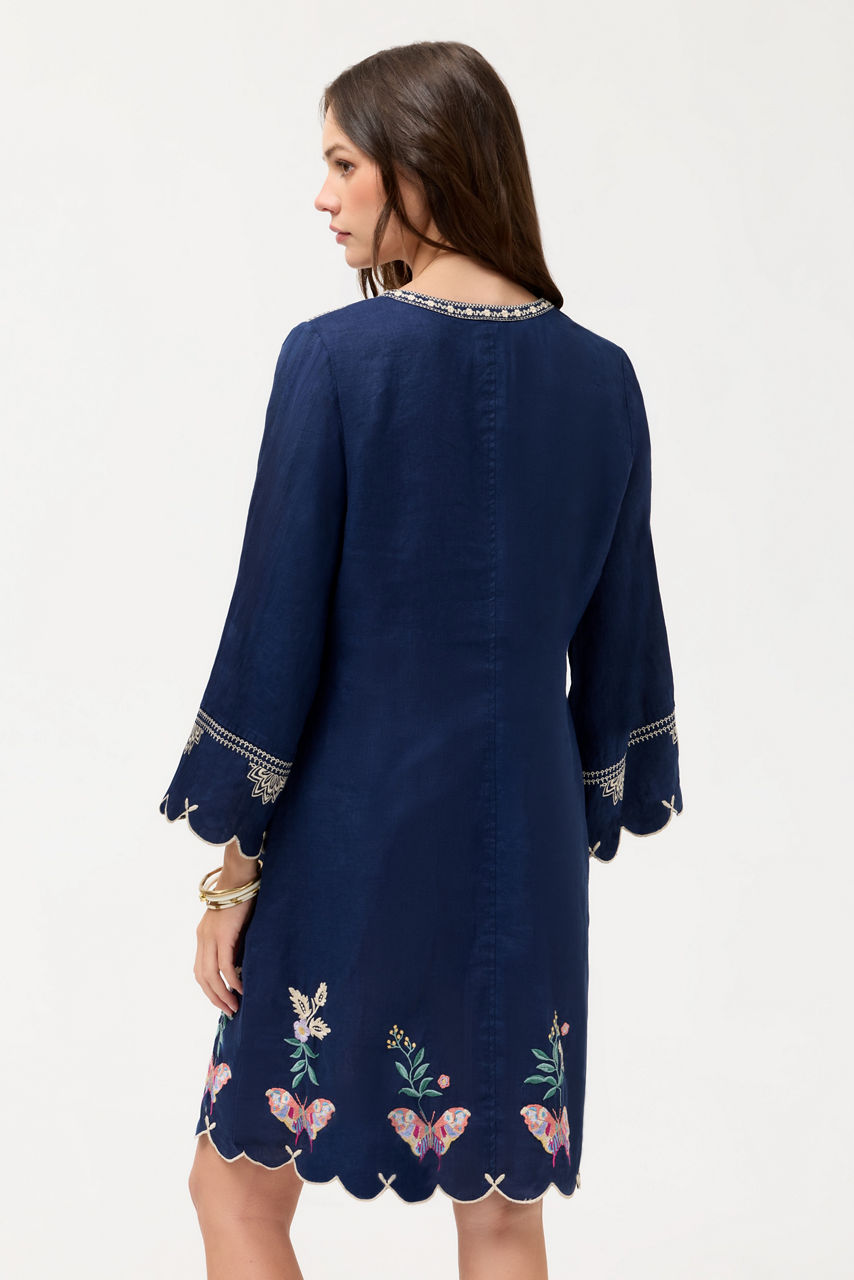 LINEN SCALLOP DRESS, , large image 4