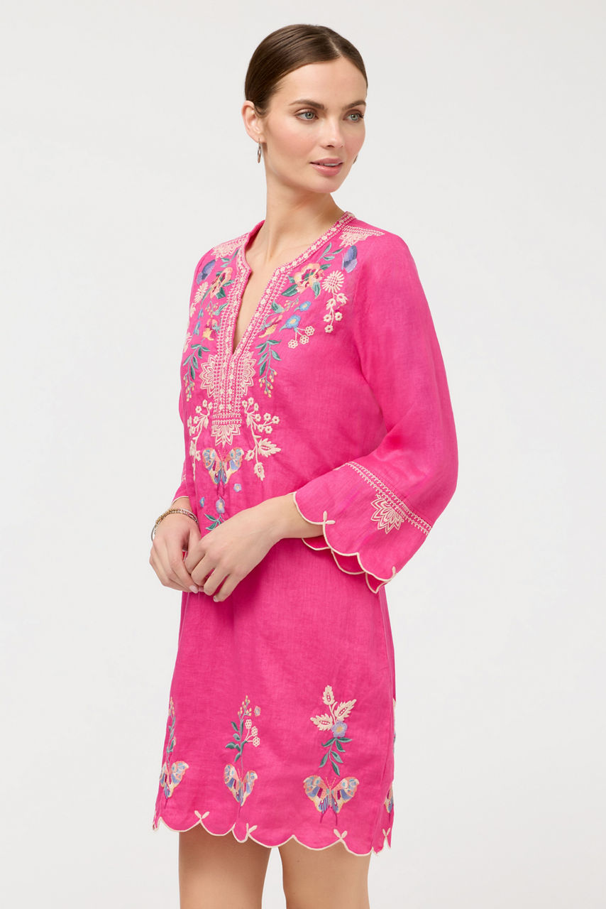 LINEN SCALLOP DRESS, , large image 1