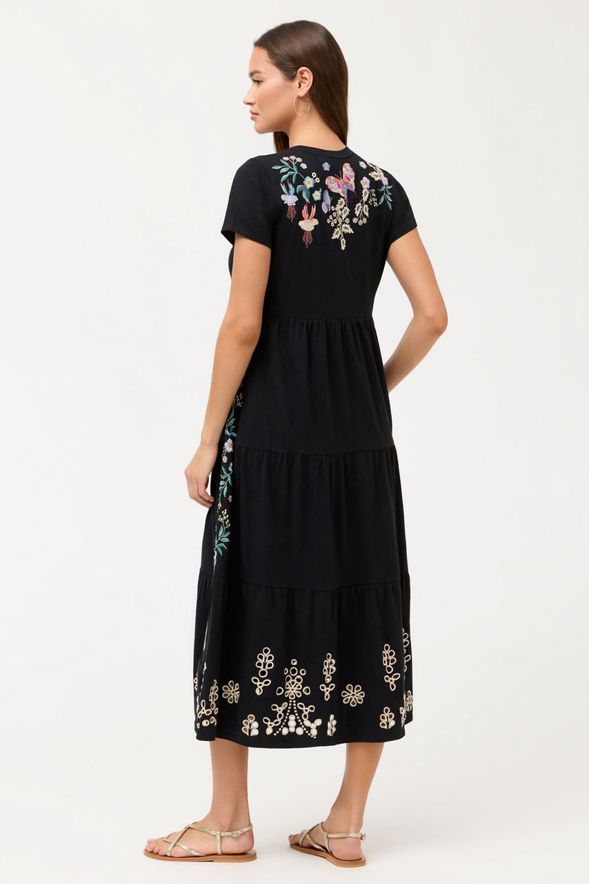 CAP SLEEVE KNIT EYELET MAXI DRESS, , large image 4