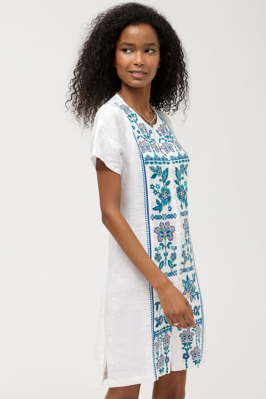 BUTTON FRONT LINEN DRESS, , large image 2