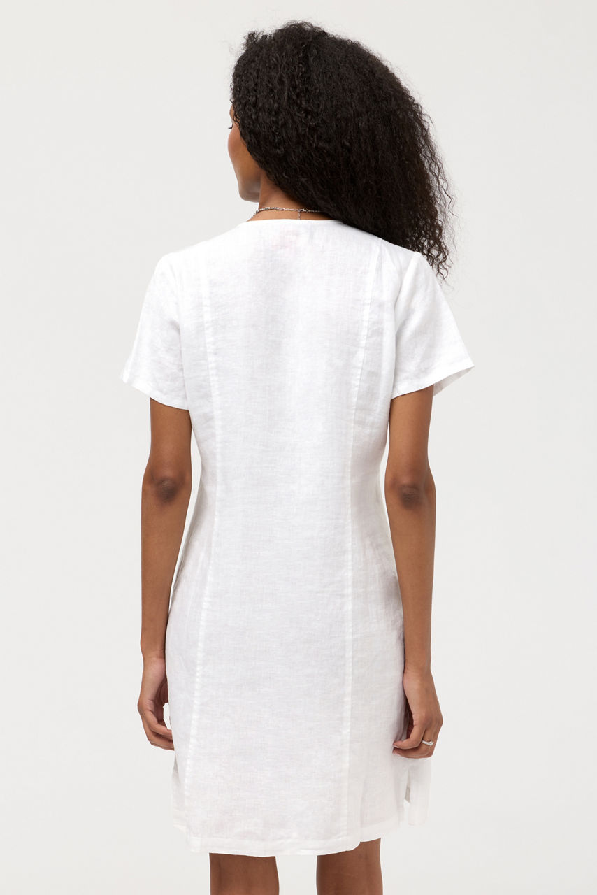 BUTTON FRONT LINEN DRESS, , large image 3