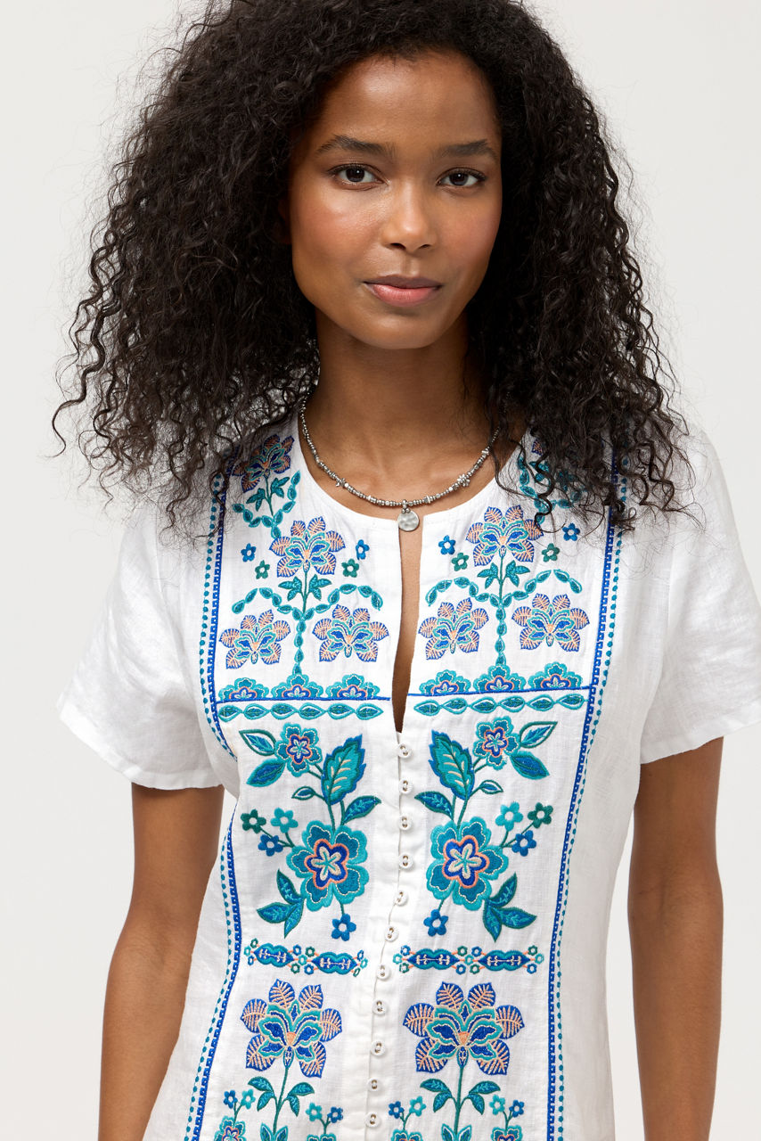 BUTTON FRONT LINEN DRESS, , large image 4