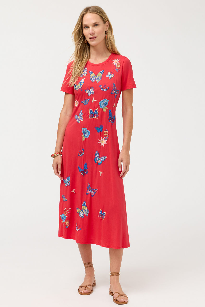 CREW NECK SWING DRESS, , large image 1