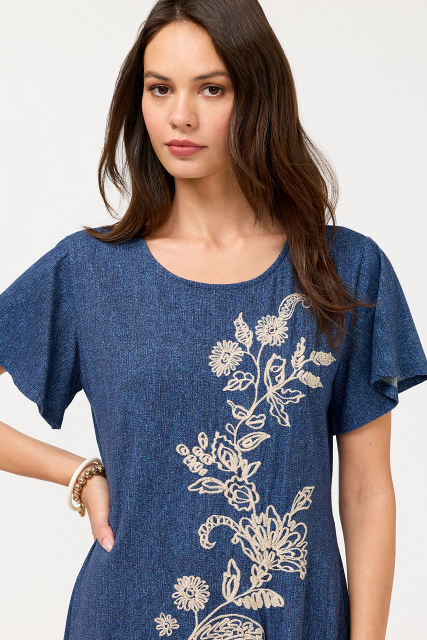 FLUTTER SLEEVE KNIT DRESS, , large image 2
