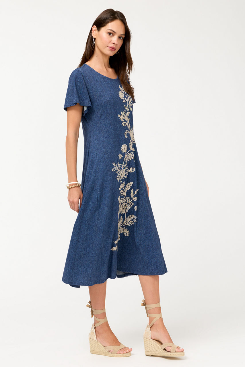 FLUTTER SLEEVE KNIT DRESS, , large image 3