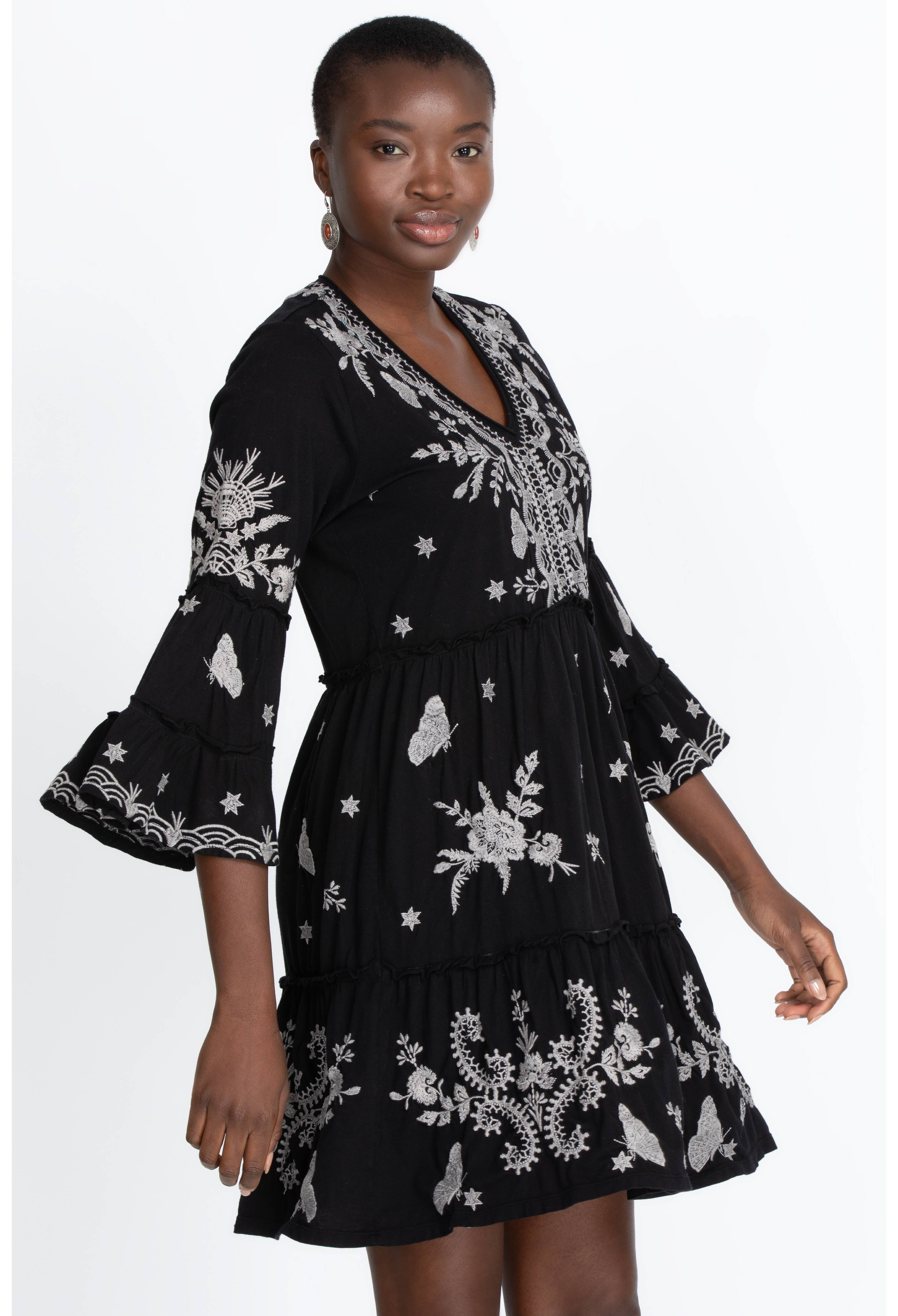 Buy Arzella Knit Easy Tiered Dress | Johnny Was Buy Arzella Knit Easy Tiered Dress | Johnny Was