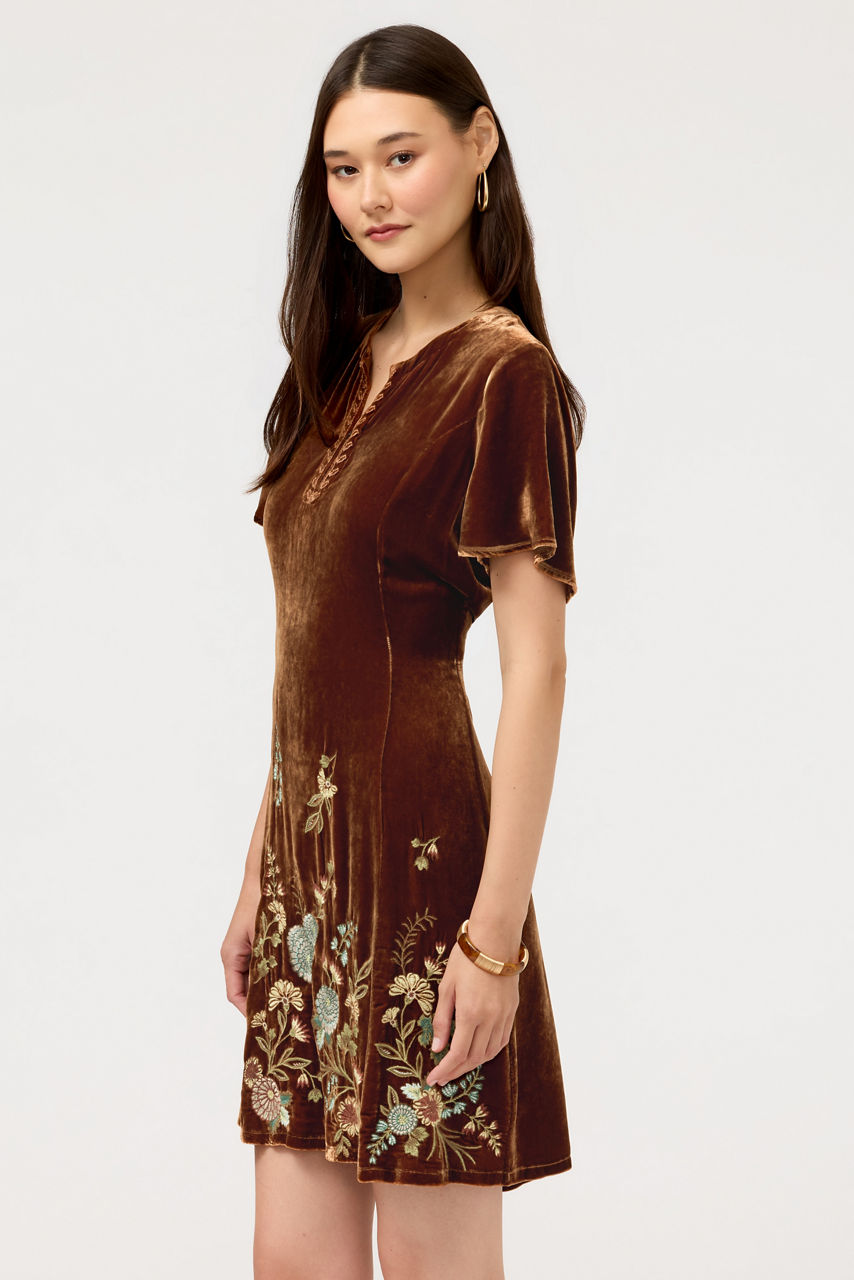 FLUTTER SLEEVE KEYHOLE DRESS, , large image 2