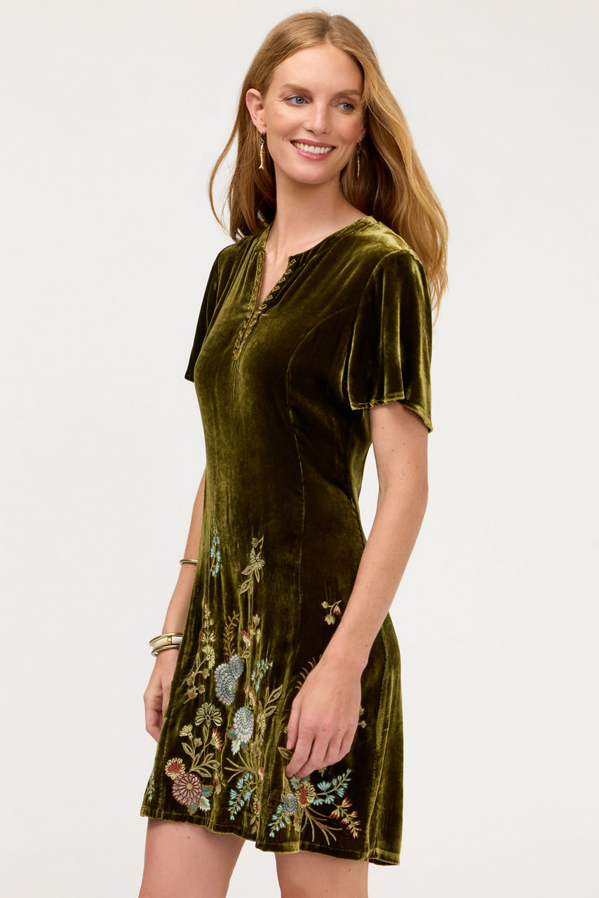 FLUTTER SLEEVE KEYHOLE DRESS, , large image 2