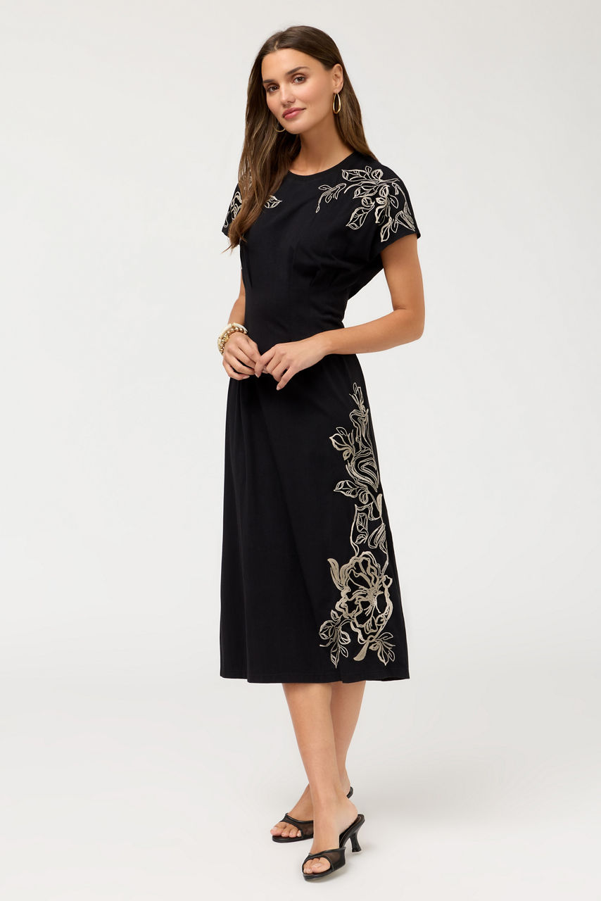 PLEATED WAIST KNIT DRESS, , large image 2