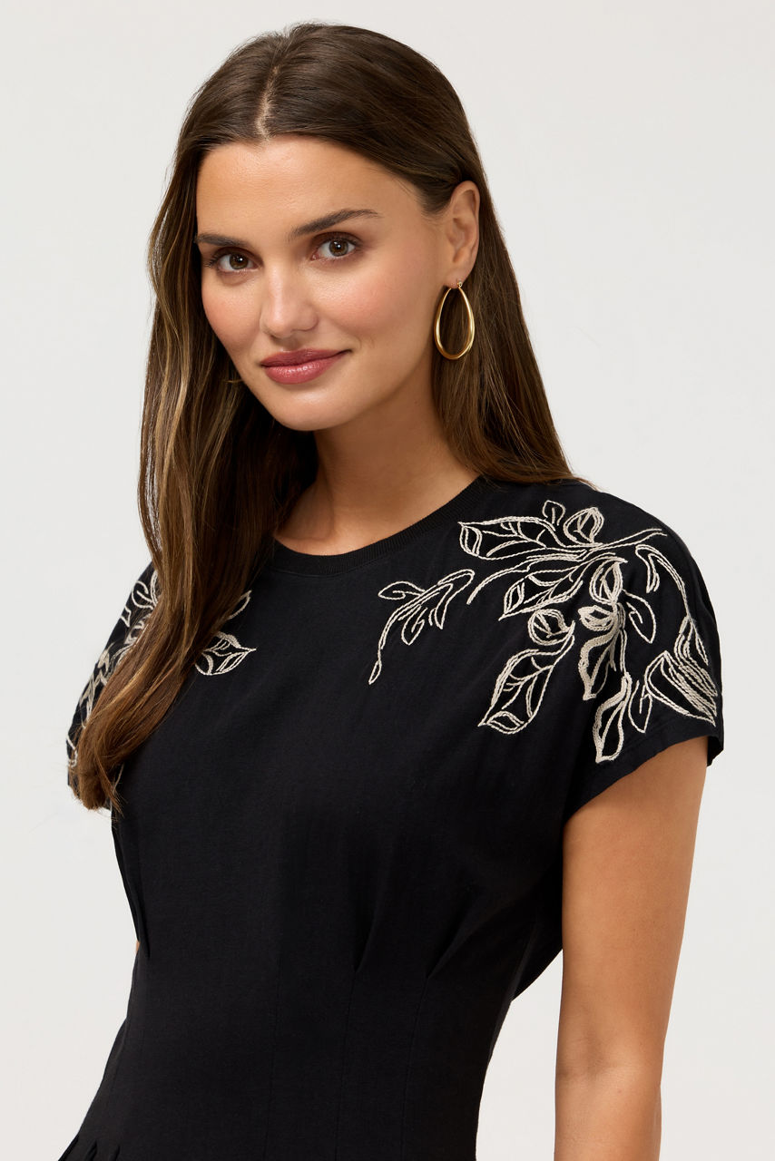 PLEATED WAIST KNIT DRESS, , large image 3
