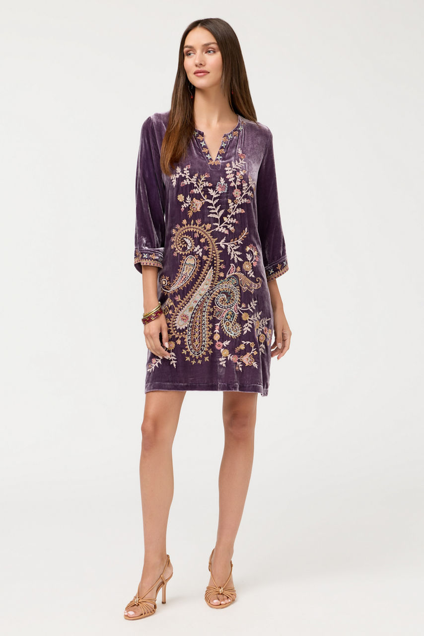 VELVET SWING DRESS, , large image 1