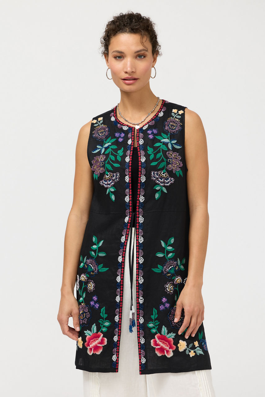 SLOANE LINEN VEST, , large image 1