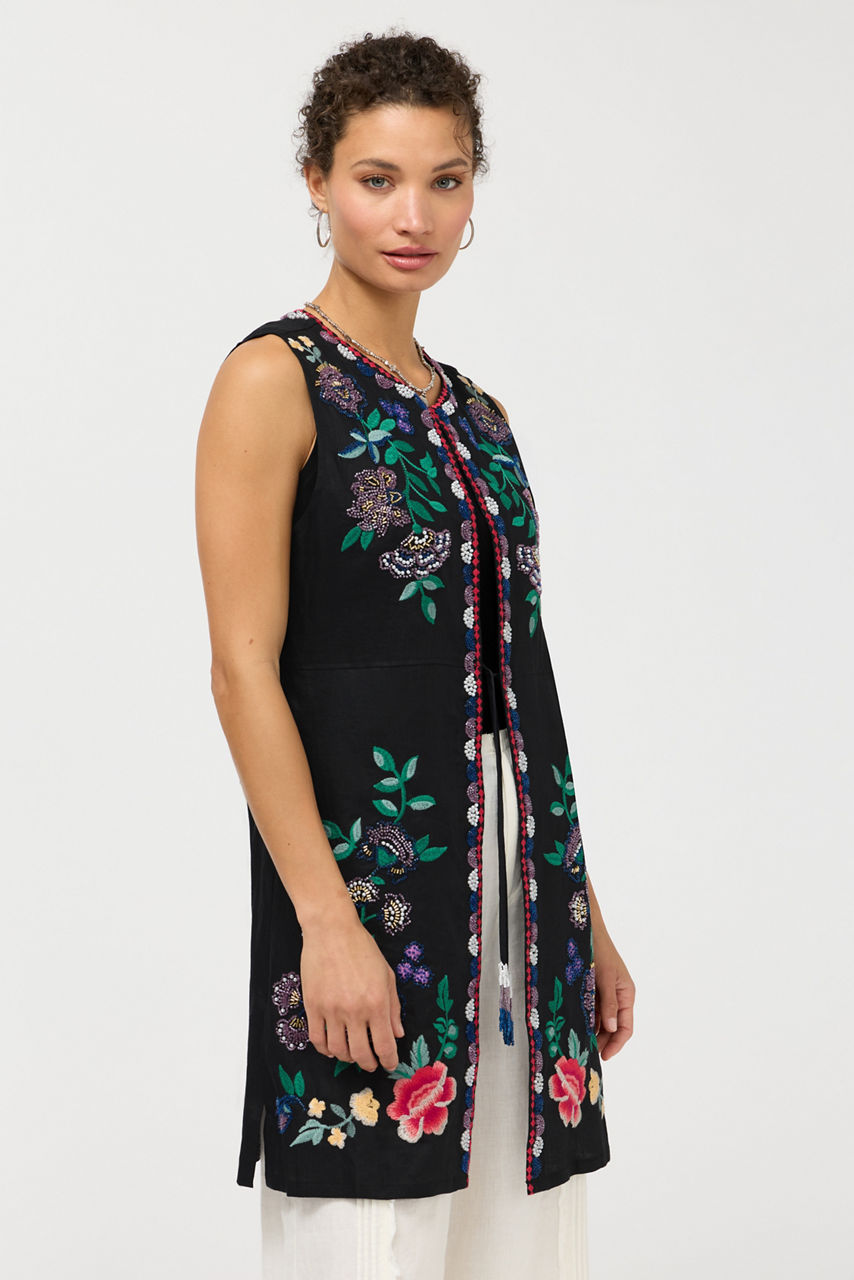 SLOANE LINEN VEST, , large image 2