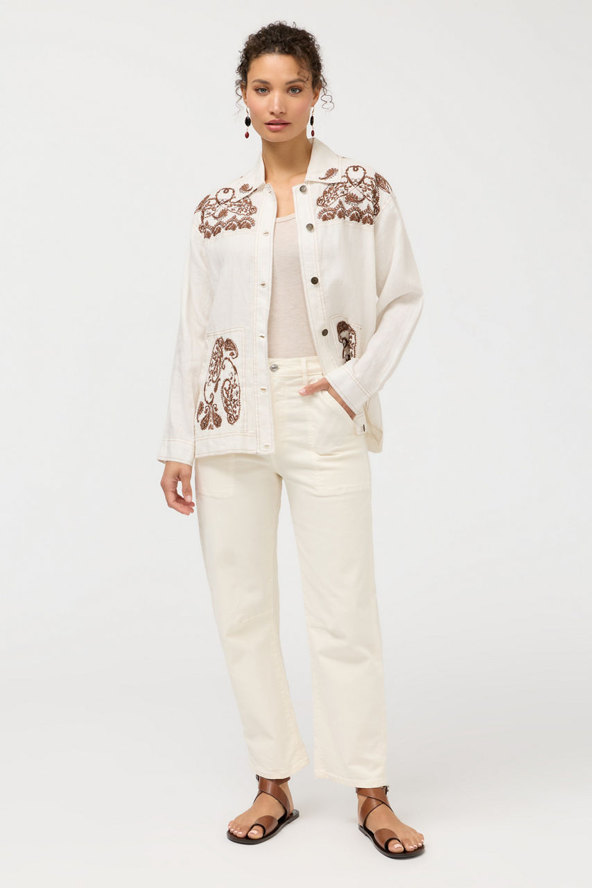 LINEN TRAPUNTO CHORE JACKET, , large image 4