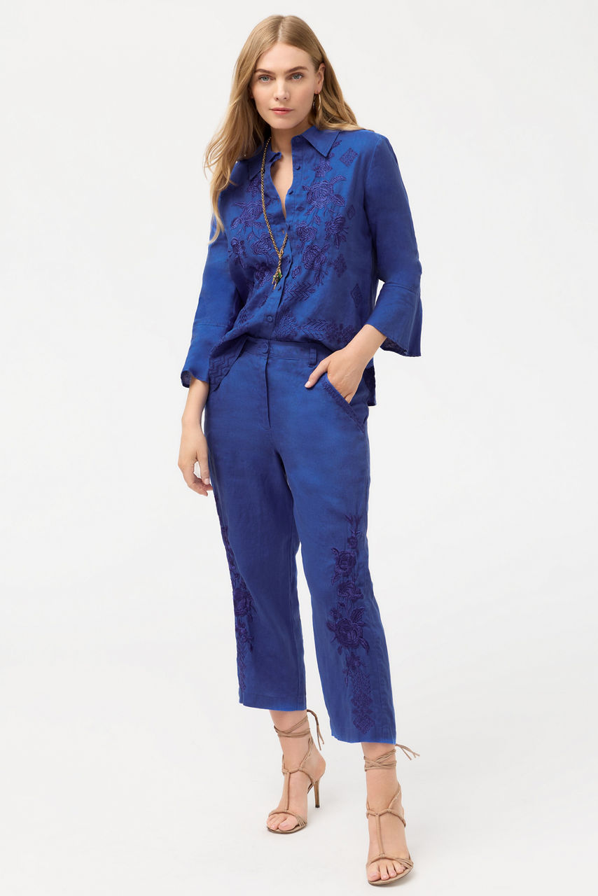 LINEN CROPPED PANT, , large image 1