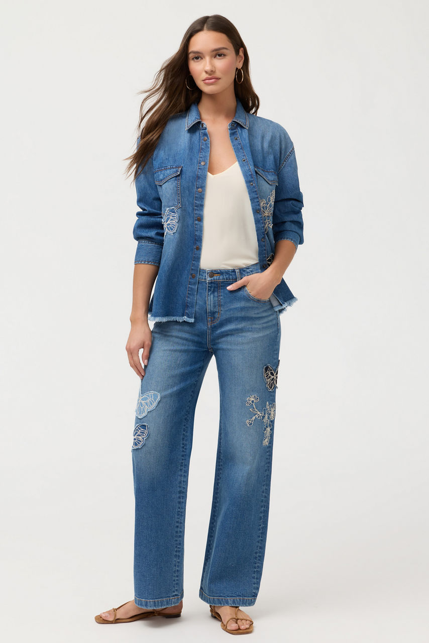 THE STRAIGHT WIDE LEG JEAN, , large image 1