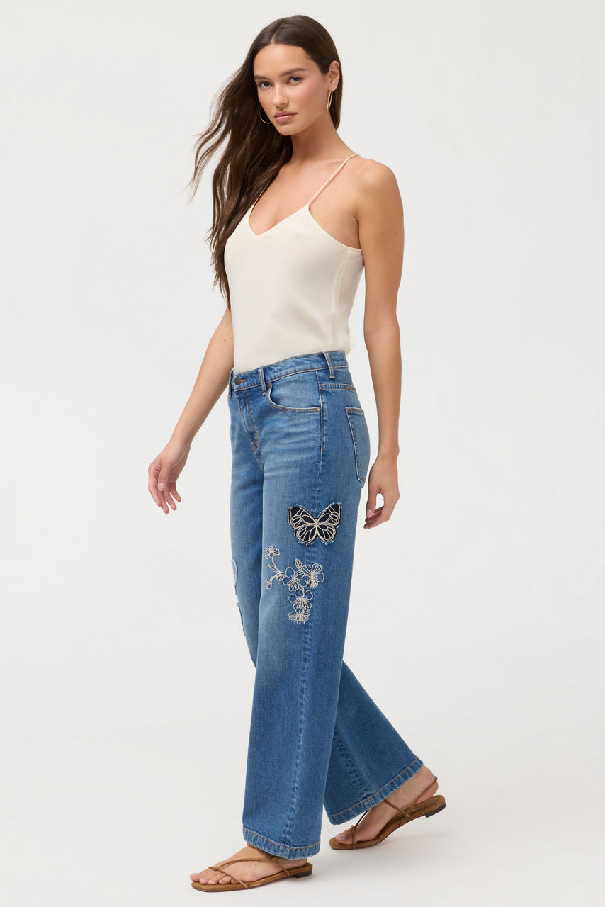 THE STRAIGHT WIDE LEG JEAN, , large image 2
