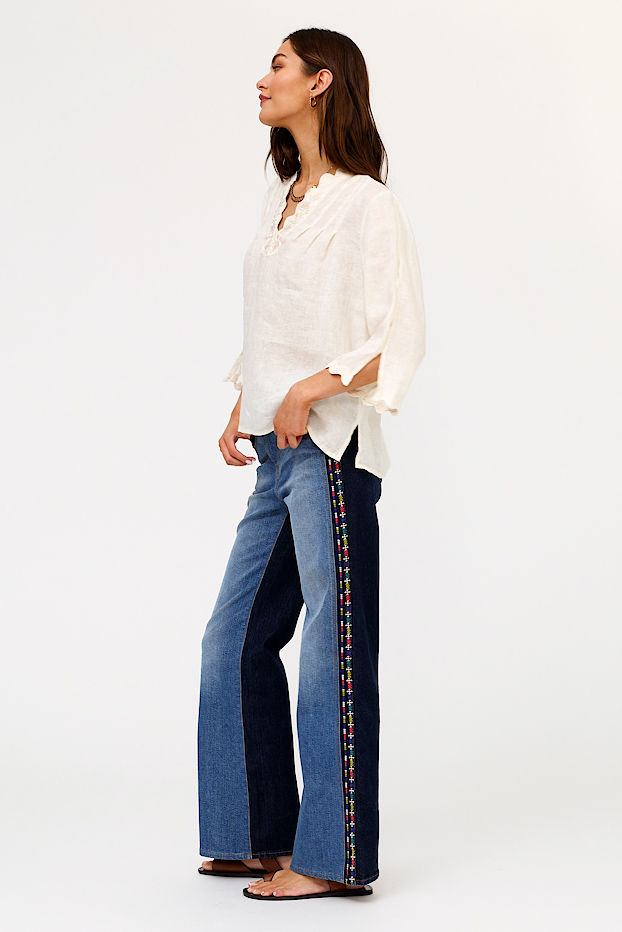 THE CONTRAST WIDE LEG JEAN, , large video