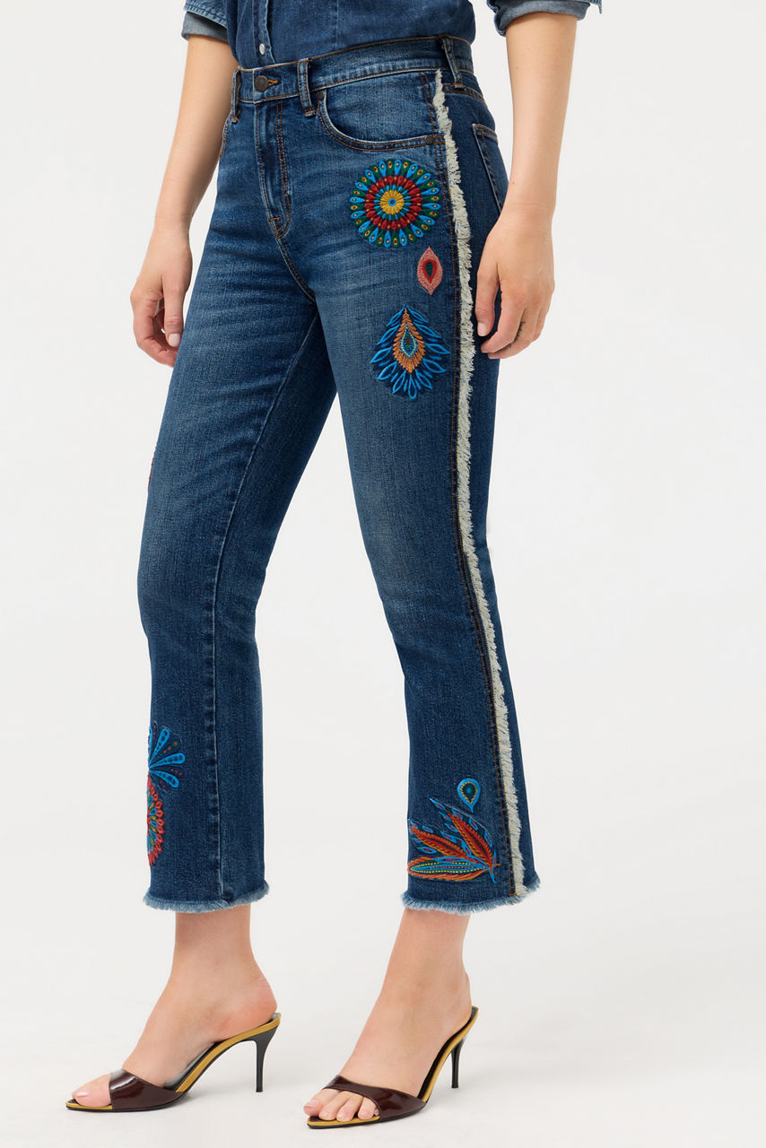 THE FRINGE CROPPED BABY BOOT JEAN, , large image 4