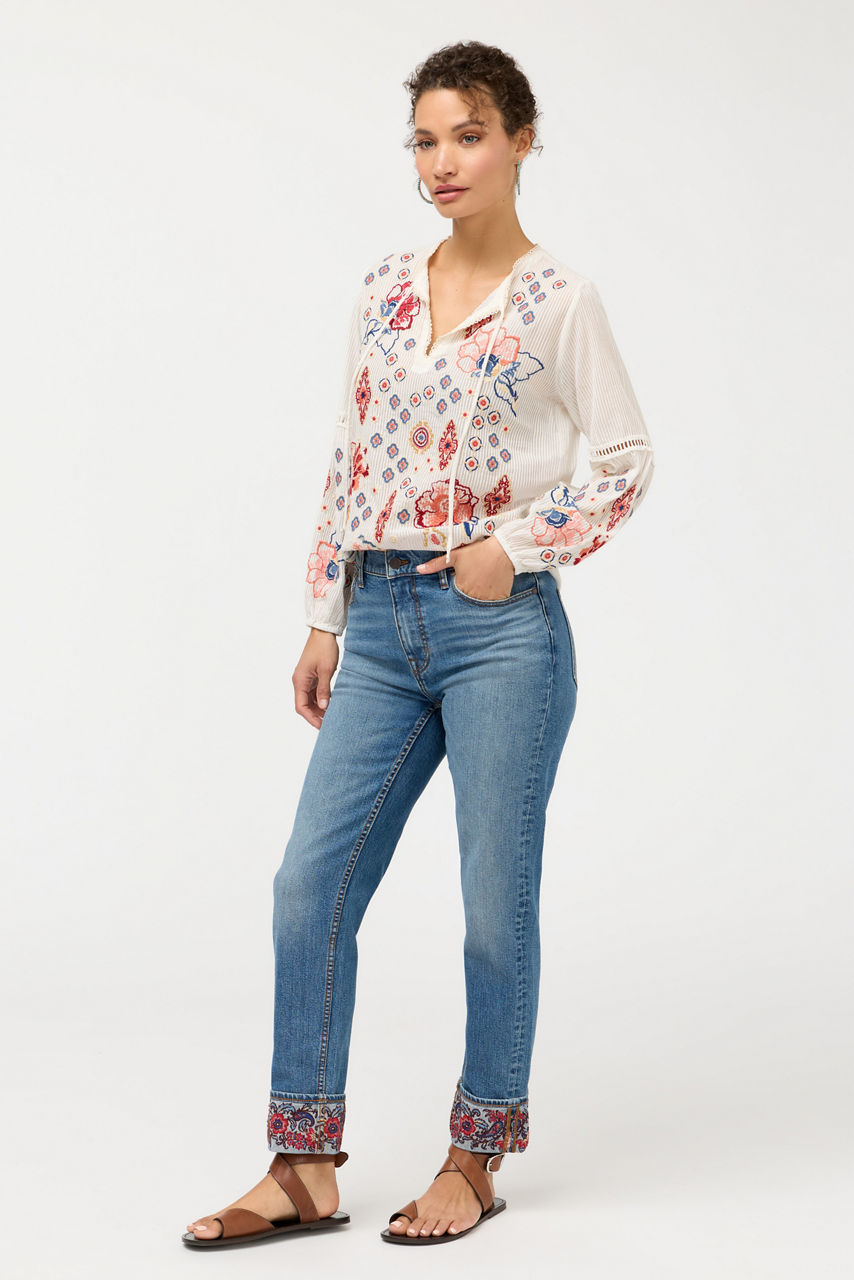 THE CUFFED SLIM STRAIGHT LEG JEAN, , large image 2