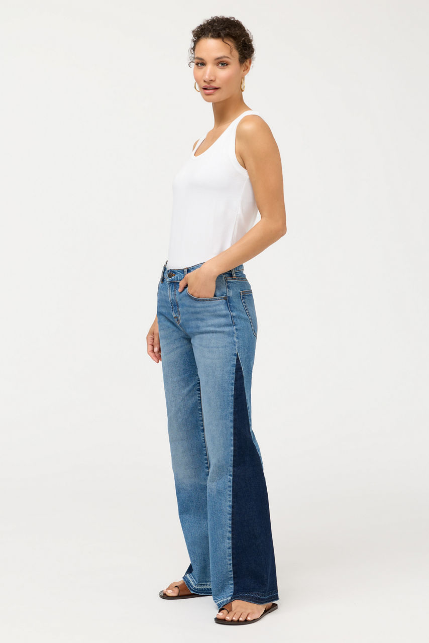 THE CONTRAST WIDE LEG JEAN, , large image 2