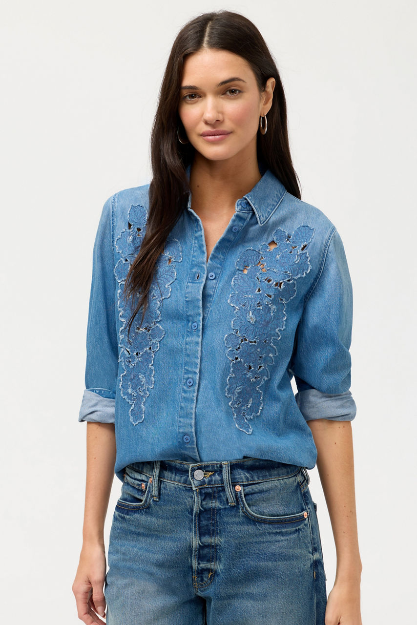 THE DENIM BUTTON DOWN SHIRT, , large image 1