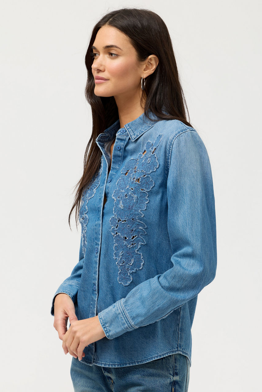 THE DENIM BUTTON DOWN SHIRT, , large image 2