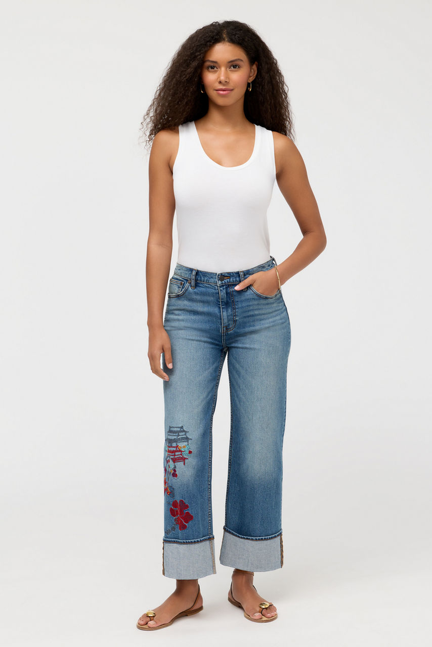 THE ANKLE WIDE LEG JEAN, , large image 1