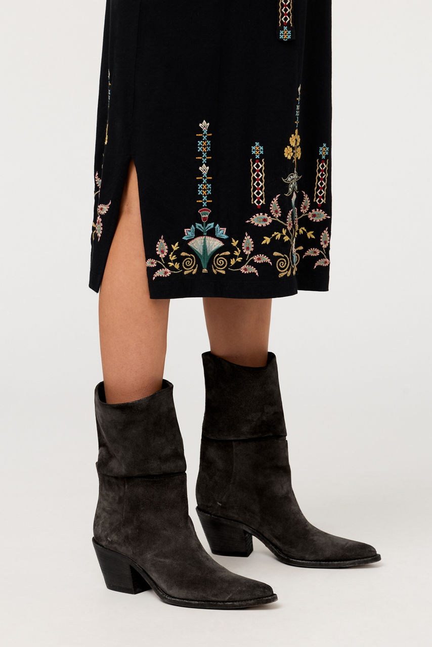 ITALIAN SUEDE SLOUCH WESTERN BOOT, , large image 1