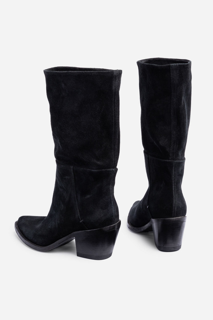 ITALIAN SUEDE SLOUCH WESTERN BOOT, , large image 3