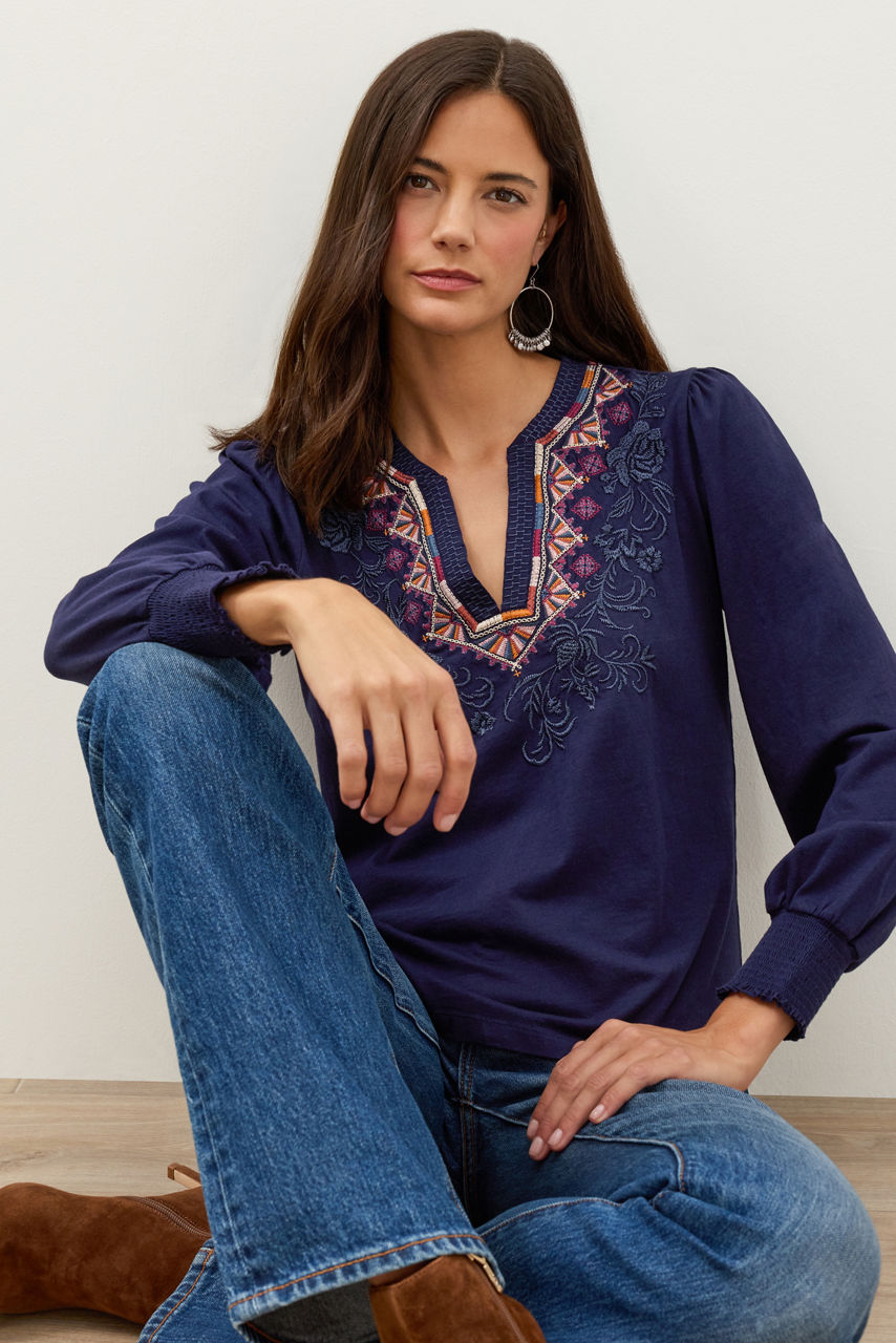 HENLEY BISHOP SLEEVE TEE, , large image 1