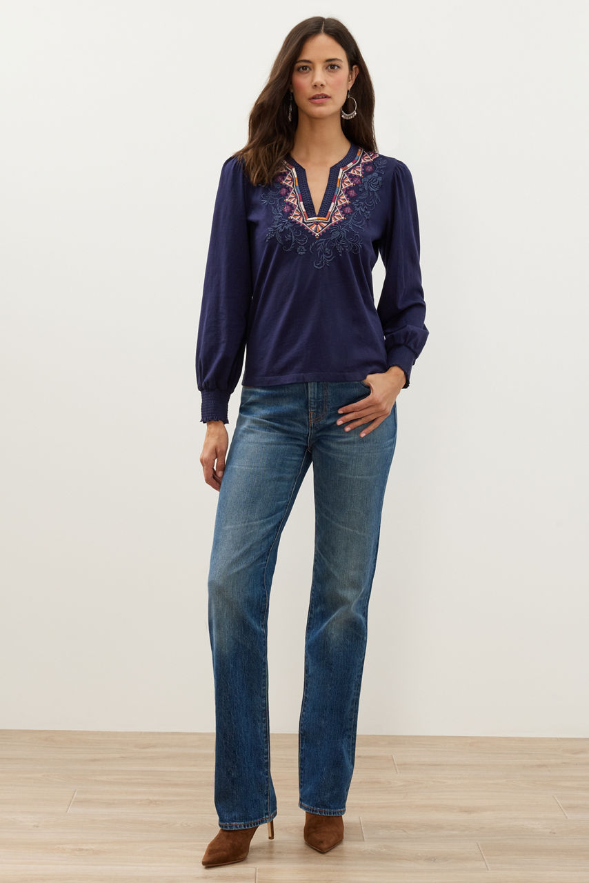 HENLEY BISHOP SLEEVE TEE, , large image 2