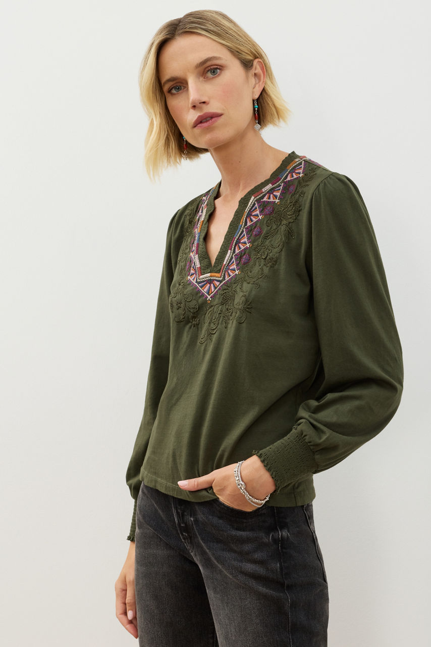 HENLEY BISHOP SLEEVE TEE, , large image 2