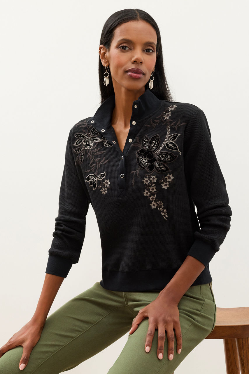 THERMAL HENLEY T-SHIRT, , large image 1
