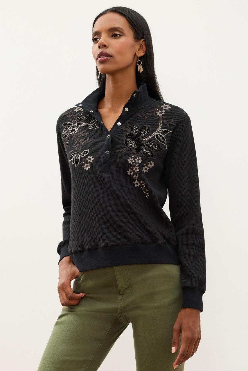 THERMAL HENLEY T-SHIRT, , large image 2