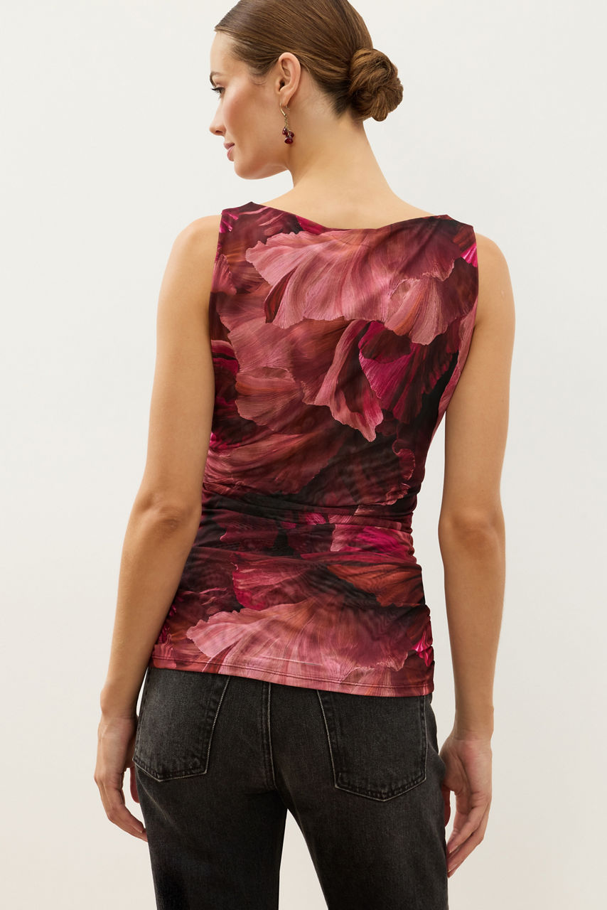 BOAT NECK RUCHED MESH TOP, , large image 4