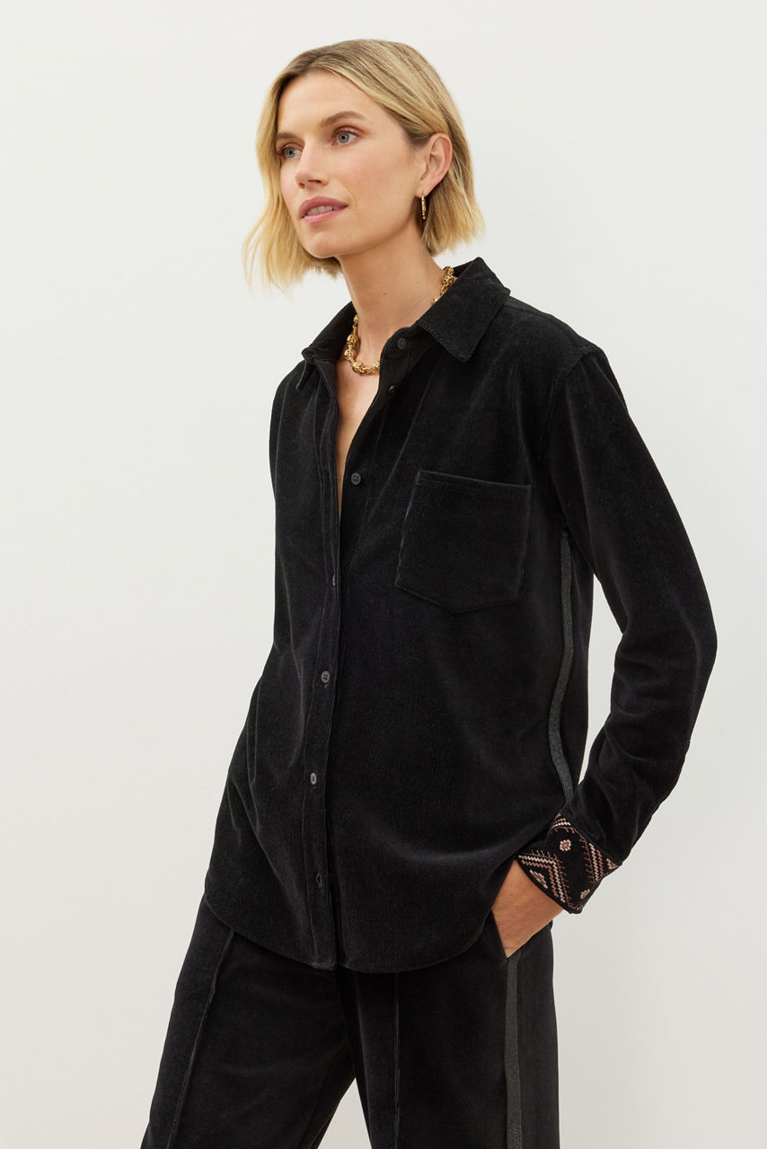 SIDE STRIPE OVERSIZED BUTTON DOWN, , large image 3