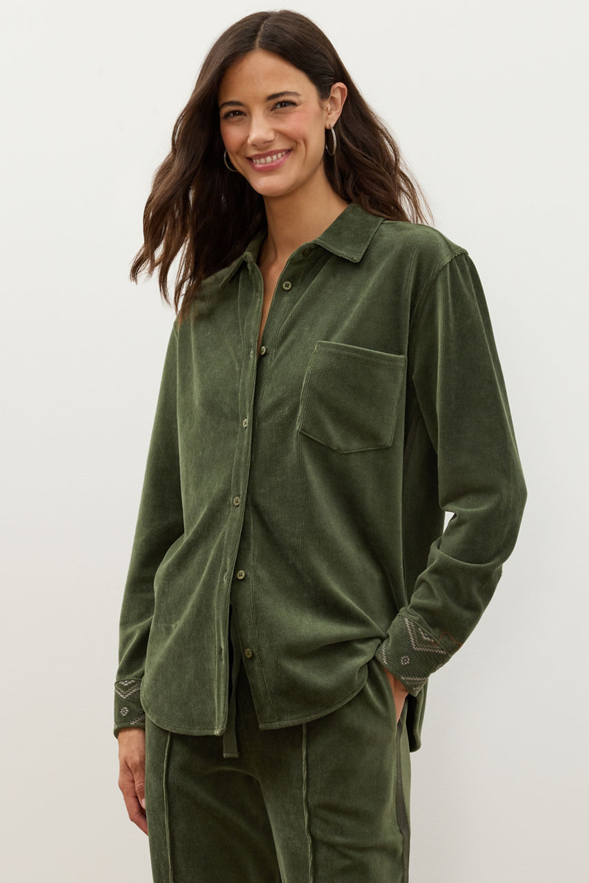SIDE STRIPE OVERSIZED BUTTON DOWN, , large image 3