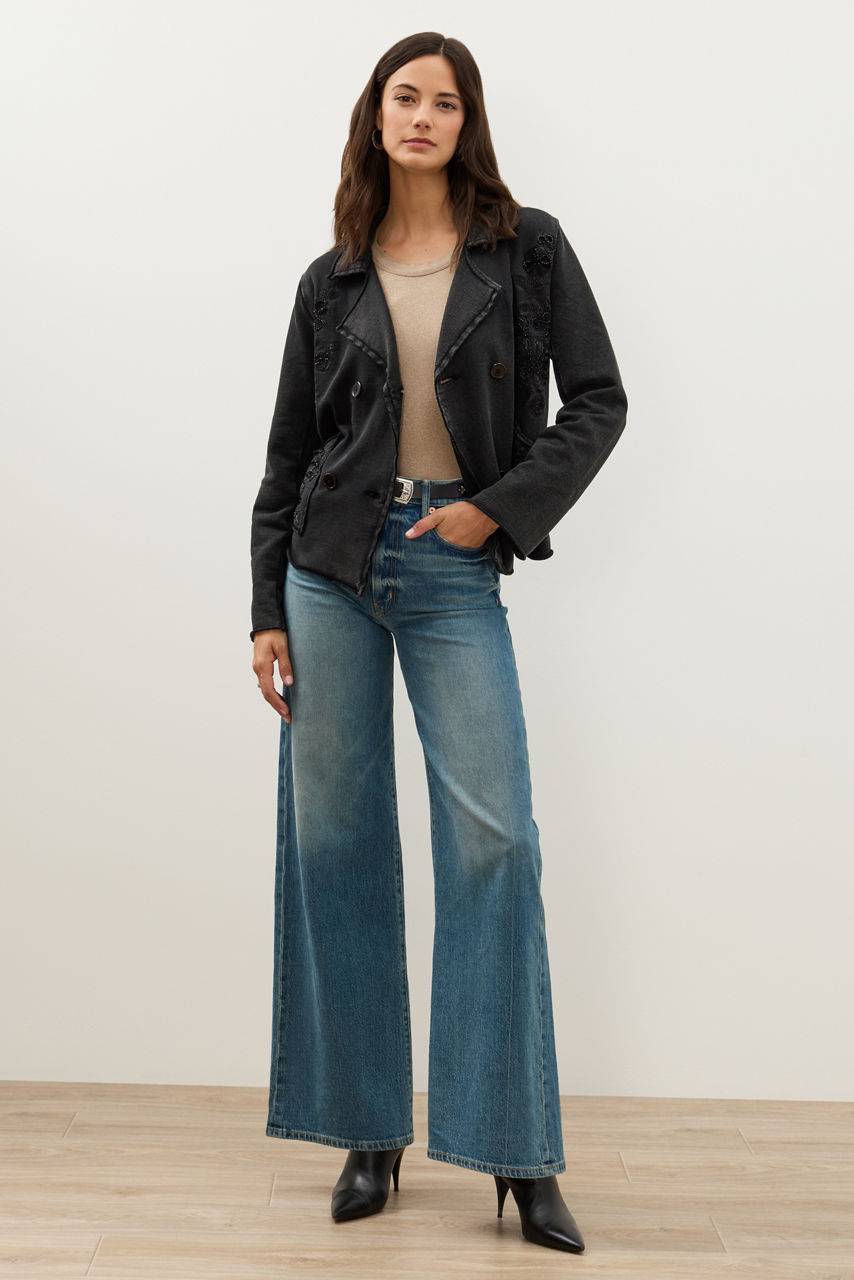 SEAMED FRENCH TERRY JACKET, , large image 1