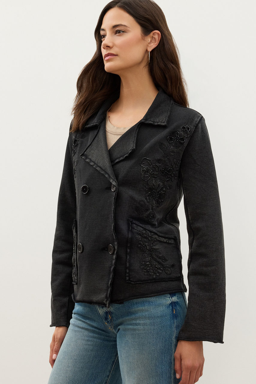 SEAMED FRENCH TERRY JACKET, , large image 2