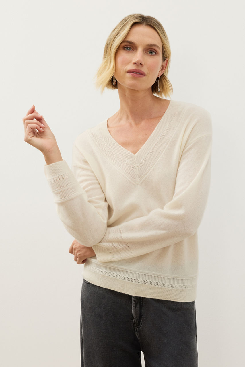 CASHMERE V-NECK SWEATER, , large image 1